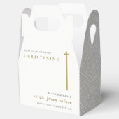 Classy Elegant Minimal Gold Typography Christening Bedankdoosjes (Geopend)