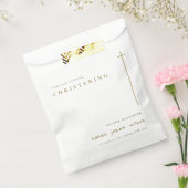 Classy Elegant Minimal Gold Typography Christening Bedankzakje (Gezegeld)