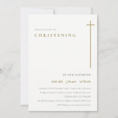 Classy Elegant Minimal Gold Typography Christening Kaart (Voorkant)