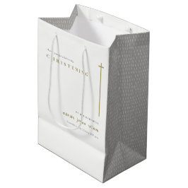 Classy Elegant Minimal Gold Typography Christening Medium Cadeauzakje