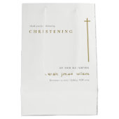 Classy Elegant Minimal Gold Typography Christening Medium Cadeauzakje (Achterkant)