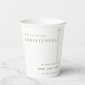 Classy Elegant Minimal Gold Typography Christening Papieren Bekers (Achterkant)