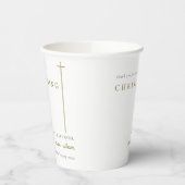 Classy Elegant Minimal Gold Typography Christening Papieren Bekers (Links)