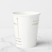 Classy Elegant Minimal Gold Typography Christening Papieren Bekers (Rechts)
