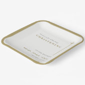 Classy Elegant Minimal Gold Typography Christening Papieren Bordje (Gebogen)