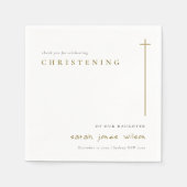 Classy Elegant Minimal Gold Typography Christening Servet (Voorkant)