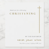 Classy Elegant Minimal Gold Typography Christening Wijn Etiket (Enkel label)