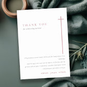 Classy Elegant Minimal Pink Typography Baptisme Bedankkaart