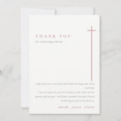 Classy Elegant Minimal Pink Typography Baptisme Bedankkaart (Voorkant)