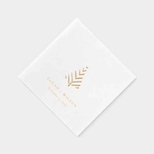 Classy Elegant Minimal Simple Tree Wedding Folie Servetten (Rechts)