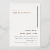 Classy Elegant Minimal Typography Christening Folie Uitnodiging (Voorkant)