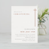 Classy Elegant Minimal Typography Christening Folie Uitnodiging (Staand Voorkant)