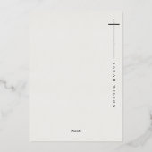 Classy Elegant Minimal Typography Christening Folie Uitnodiging (Achterkant)