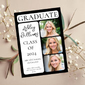 Classy Elegant Minimalist Afstuderen 3 foto Aankondiging