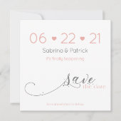 Classy Elegant Minimalist Blush Save the Date Kaart (Voorkant)