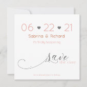 Classy Elegant Minimalist Blush Save the Date Kaart (Voorkant)