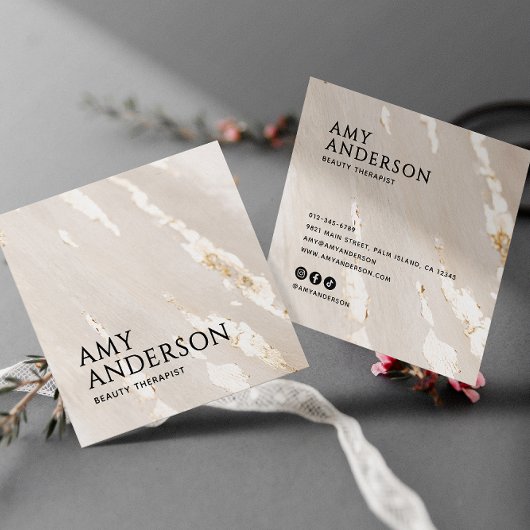 Classy Elegant Modern Luxe Goudfolie Vierkante Visitekaartje