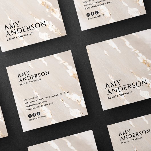 Classy Elegant Modern Luxe Goudfolie Vierkante Visitekaartje