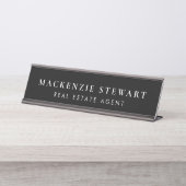 Classy Elegant Modern Professioneel Eenvoudig Bureau Naambordje (Voorkant)