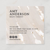 Classy Elegant Moderne Luxe Gouden Fotobehang Vierkante Visitekaartje (Achterkant)