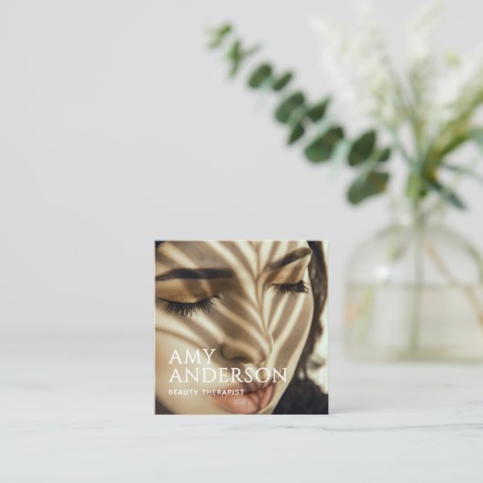 Classy Elegant Moderne Luxe Gouden Fotobehang Vierkante Visitekaartje (Staand voorkant)