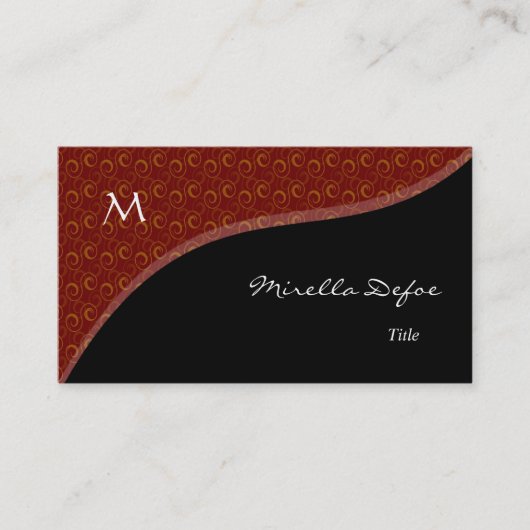 Classy Elegant Monogram Spirals Visitekaartje (Voorkant)