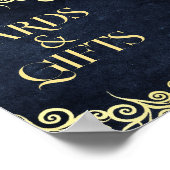 Classy Elegant Navy Blue en Gold Kaart en geschenk Poster (Hoek)