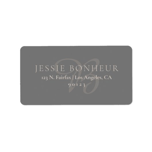 Classy Elegant Neutrals & Grey Return Address Etiket (Voorkant)