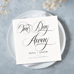 Classy Elegant One Day Away Gepersonaliseerde brui Servet