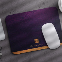 Classy elegant paars ledergoud, monogrammen