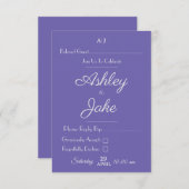 Classy Elegant Paarse bruiloft Save the Date Kaart (Voorkant / Achterkant)