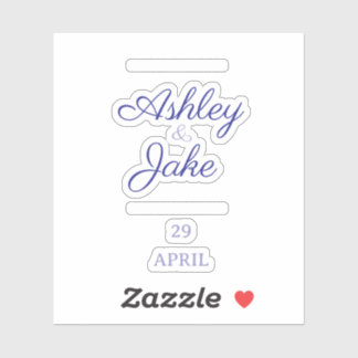 Classy Elegant Paarse bruiloft uitnodiging Kaart Sticker