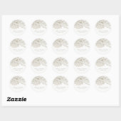 Classy Elegant  Paisley Ivory Gold Wedding Ronde Sticker (Vel)