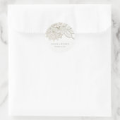 Classy Elegant  Paisley Ivory Gold Wedding Ronde Sticker (Tas)