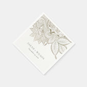 Classy Elegant  Paisley Ivory Gold Wedding Servet (Hoek)