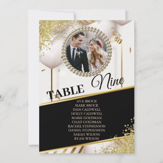 Classy Elegant Photo Seating Chart Kaart (Achterkant)