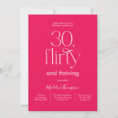 Classy Elegant Plain Pink Magenta 30th Birthday Kaart (Voorkant)