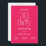 Classy Elegant Plain Pink Magenta 30th Birthday Kaart<br><div class="desc">Classy Elegant Plain Pink Magenta 30th Birthday Invitation</div>