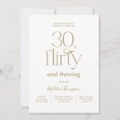 Classy Elegant Plain White en Gold 30e verjaardag Kaart (Voorkant)