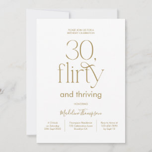 Classy Elegant Plain White en Gold 30e verjaardag Kaart