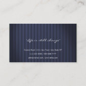 Classy Elegant Professional | Blauwe strepen Visitekaartje (Achterkant)