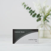 Classy Elegant Professional | Donkere strips Visitekaartje (Staand voorkant)