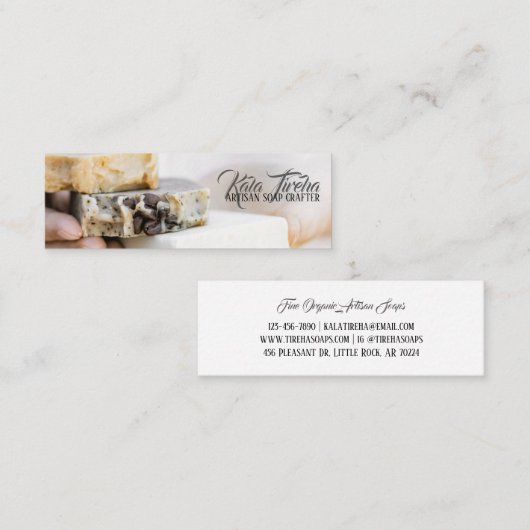 Classy Elegant Raw Organic Artisan Soap Maker Mini Visitekaartje (Voorkant / Achterkant)