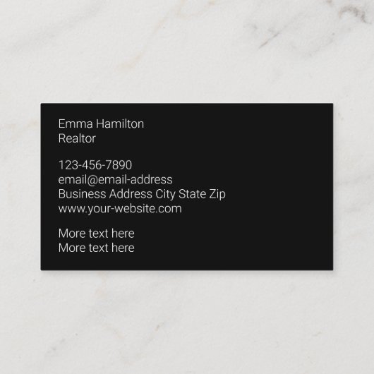 Classy Elegant Realtor Business Profile Cards Visitekaartje (Achterkant)