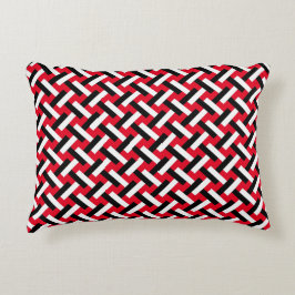 Classy & Elegant Red Art Deco Herringbone Pattern Accent Kussen