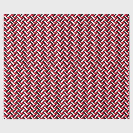 Classy & Elegant Red Art Deco Herringbone Pattern Cadeaupapier (Vlak)
