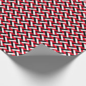 Classy & Elegant Red Art Deco Herringbone Pattern Cadeaupapier (Hoek)