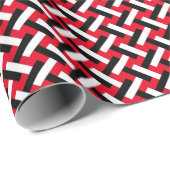 Classy & Elegant Red Art Deco Herringbone Pattern Cadeaupapier (Rol Hoek)