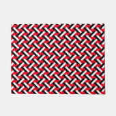 Classy & Elegant Red Art Deco Herringbone Pattern Deurmat (Voorkant)