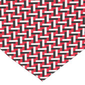Classy & Elegant Red Art Deco Herringbone Pattern Korte Tafelloper (Hoek)
